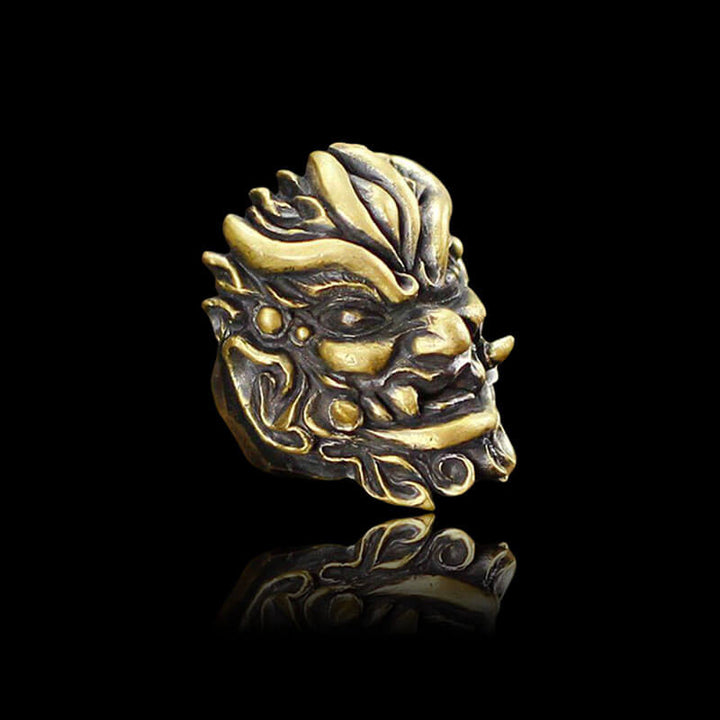 Warrior Chi You Brass 925 Sterling Silver Mythology Ring