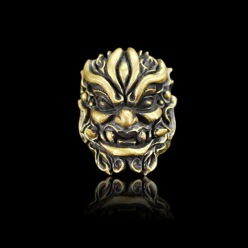 Warrior Chi You Brass 925 Sterling Silver Mythology Ring