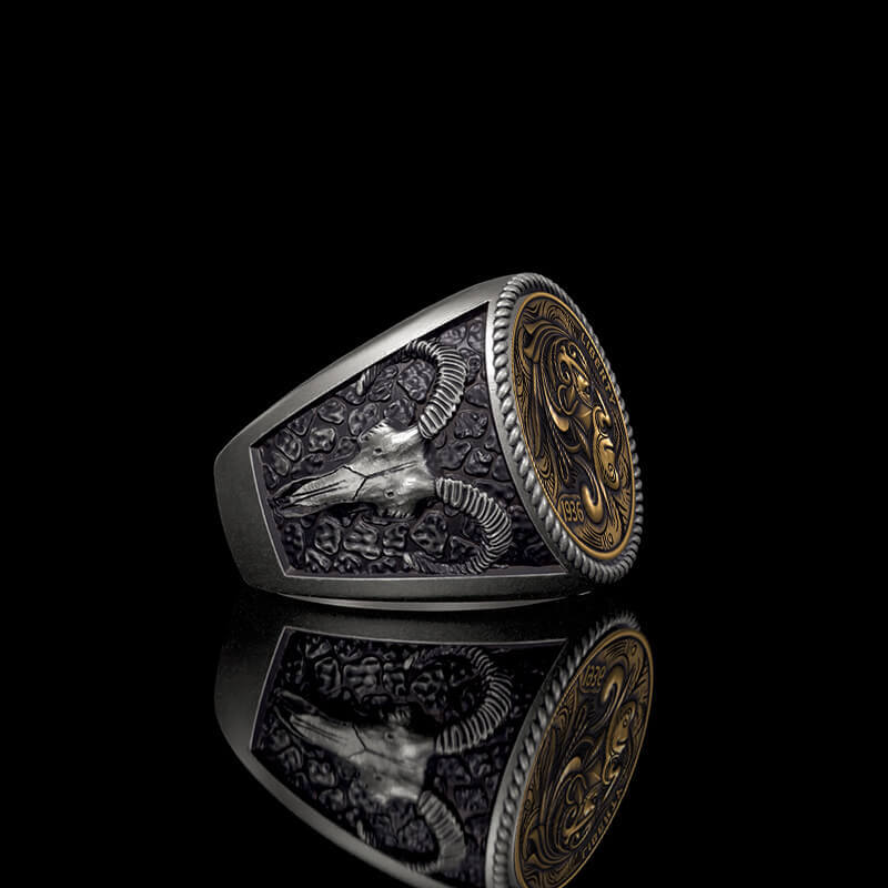 Wild Man 925 Sterling Silver Hobo Nickel Ring