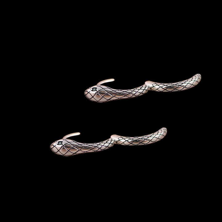 Wild Snake 925 Sterling Silver Hoop Earrings