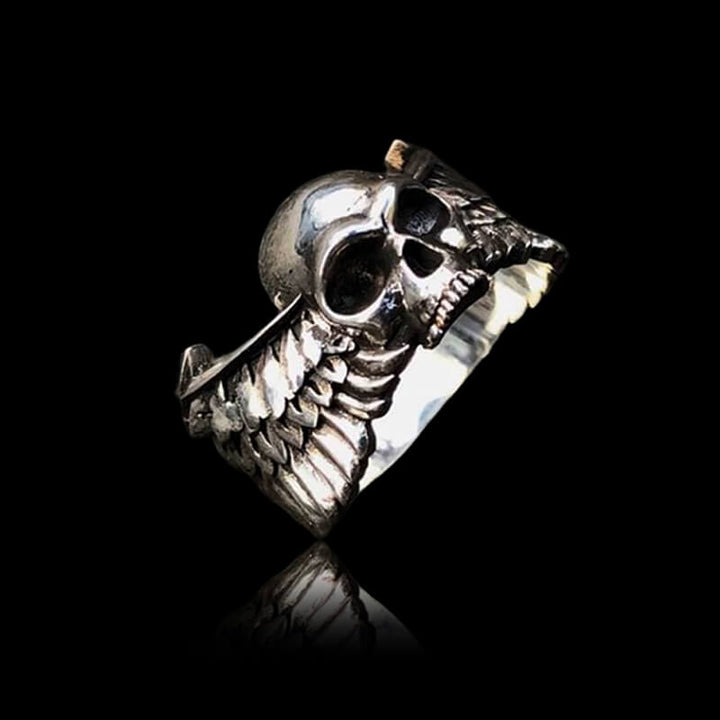 Winged Skull 925 Sterling Silver Ring