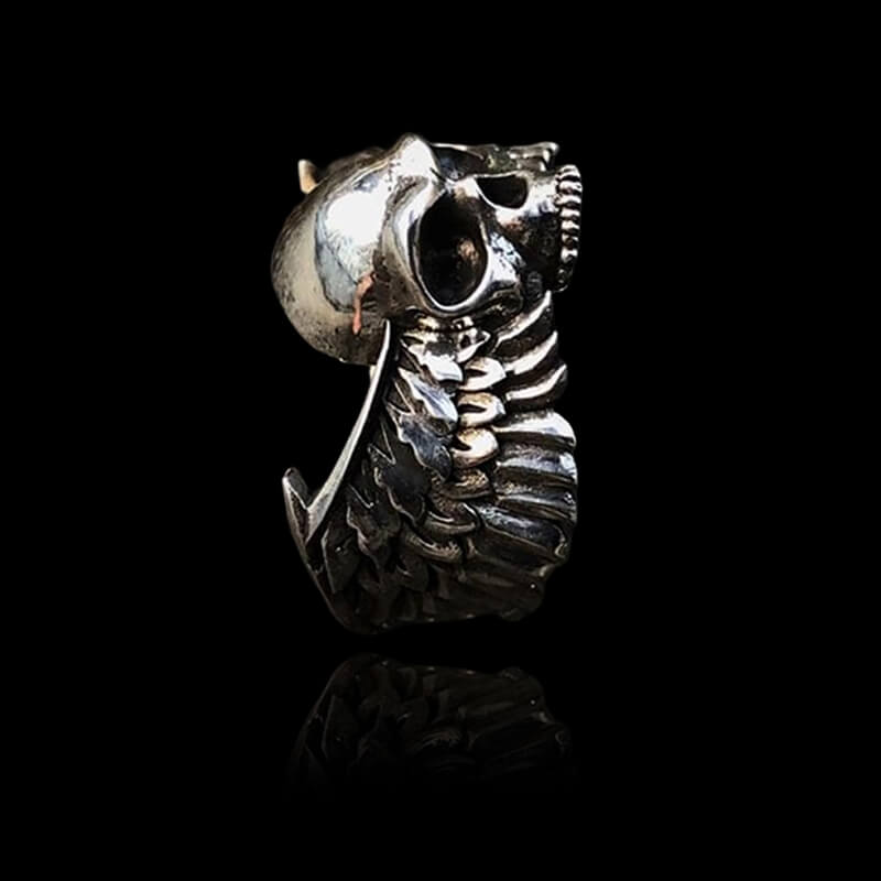 Winged Skull 925 Sterling Silver Ring