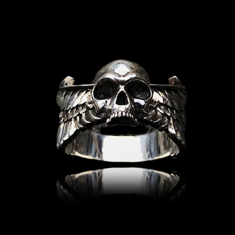 Winged Skull 925 Sterling Silver Ring