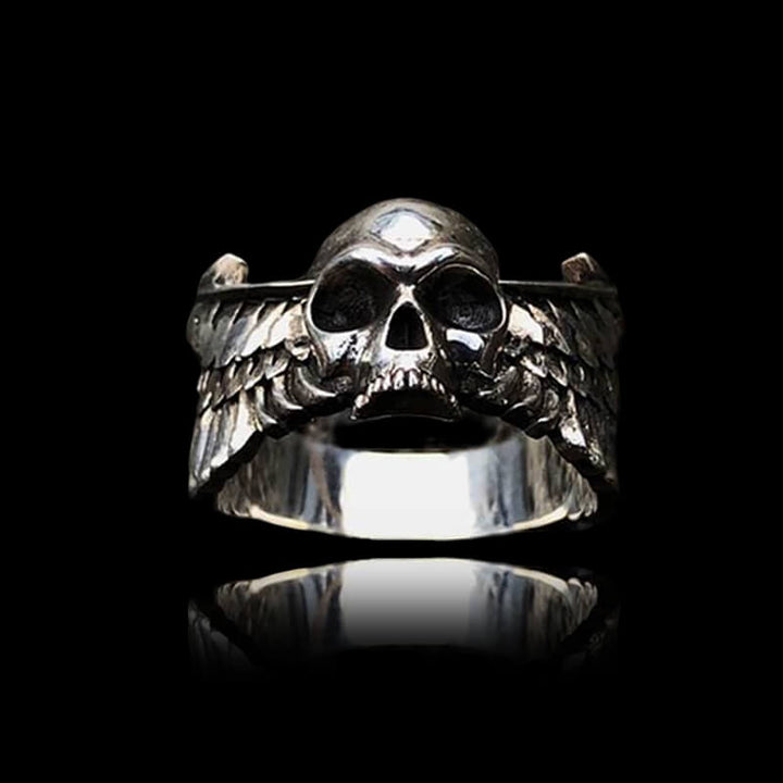 Winged Skull 925 Sterling Silver Ring