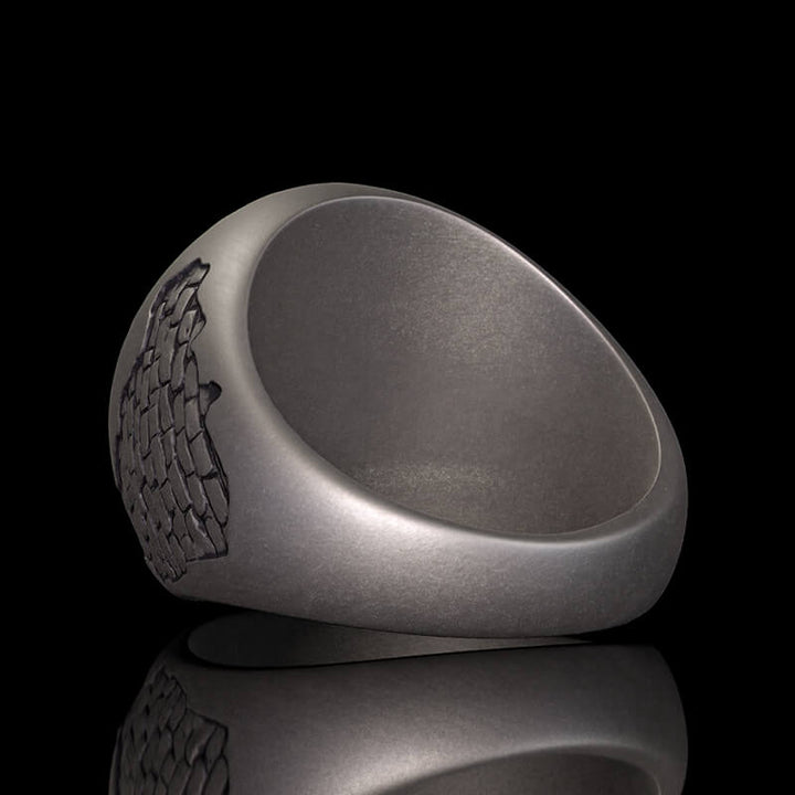 Witch Demon City Wall Pattern Sterling Silver Ring