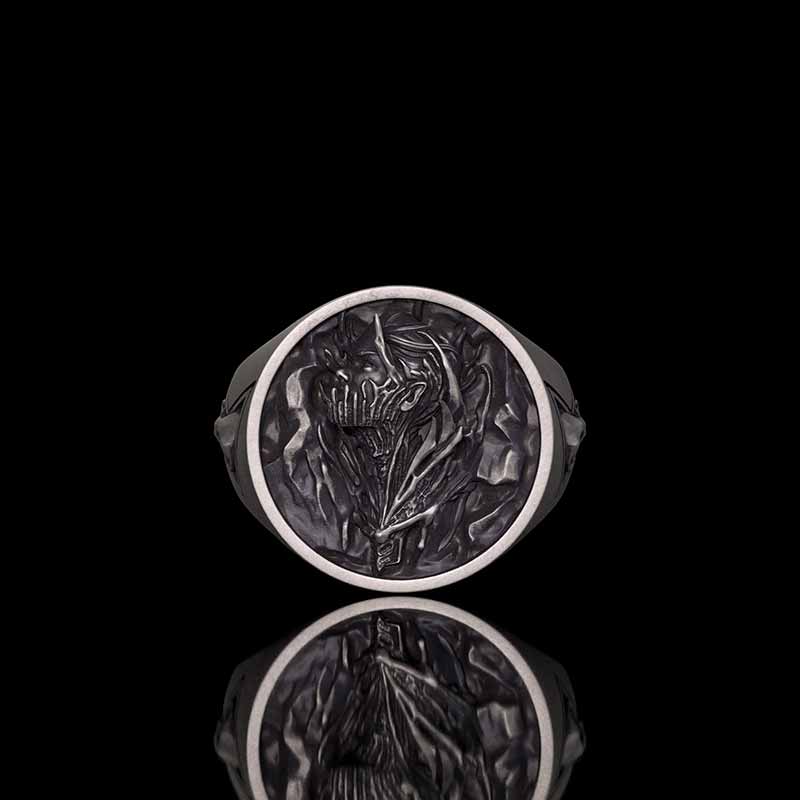 Witch Demon Lightning Skull Sterling Silver Ring | Gthic.com