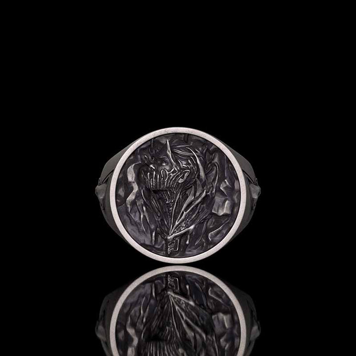 Witch Demon Lightning Skull Sterling Silver Ring | Gthic.com