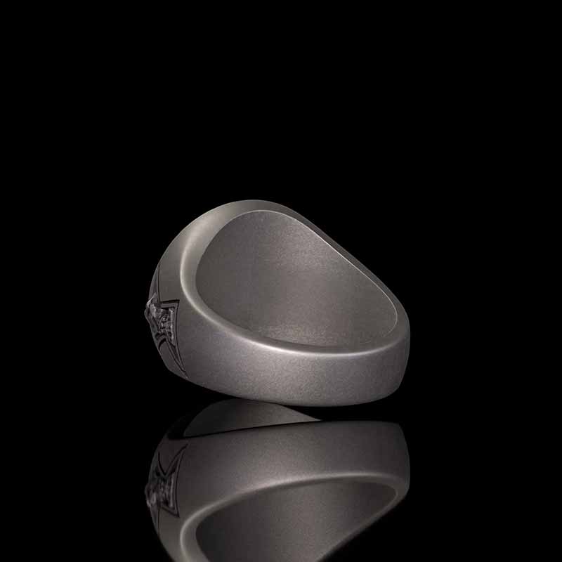 Witch Demon Lightning Skull Sterling Silver Ring