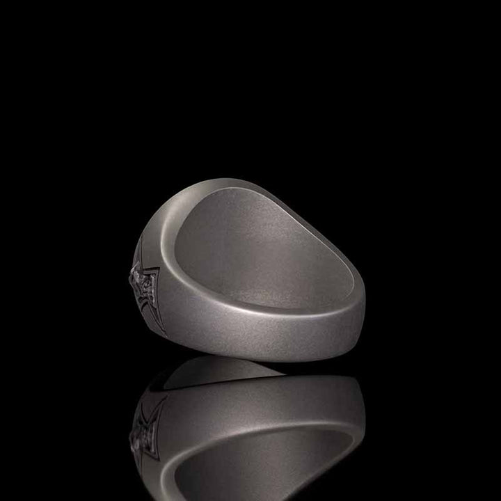 Witch Demon Lightning Skull Sterling Silver Ring