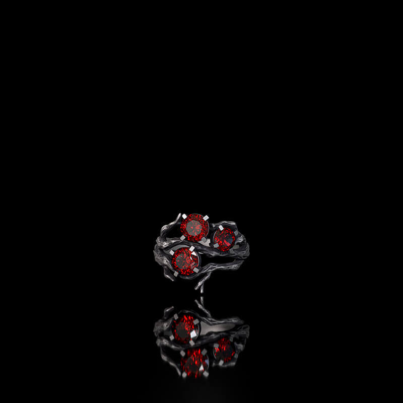Withered Branch Zircon Sterling Silver Ring | RoyalLuster.com