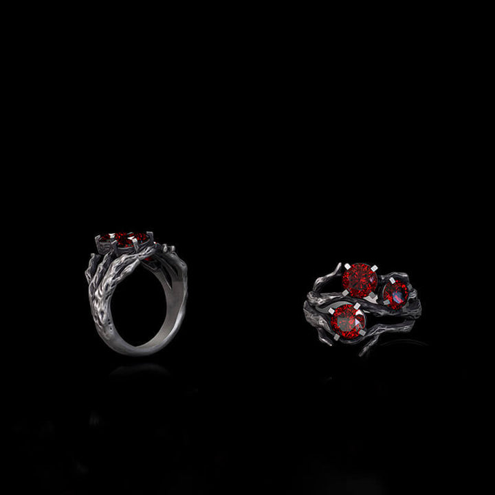 Withered Branch Zircon Sterling Silver Ring