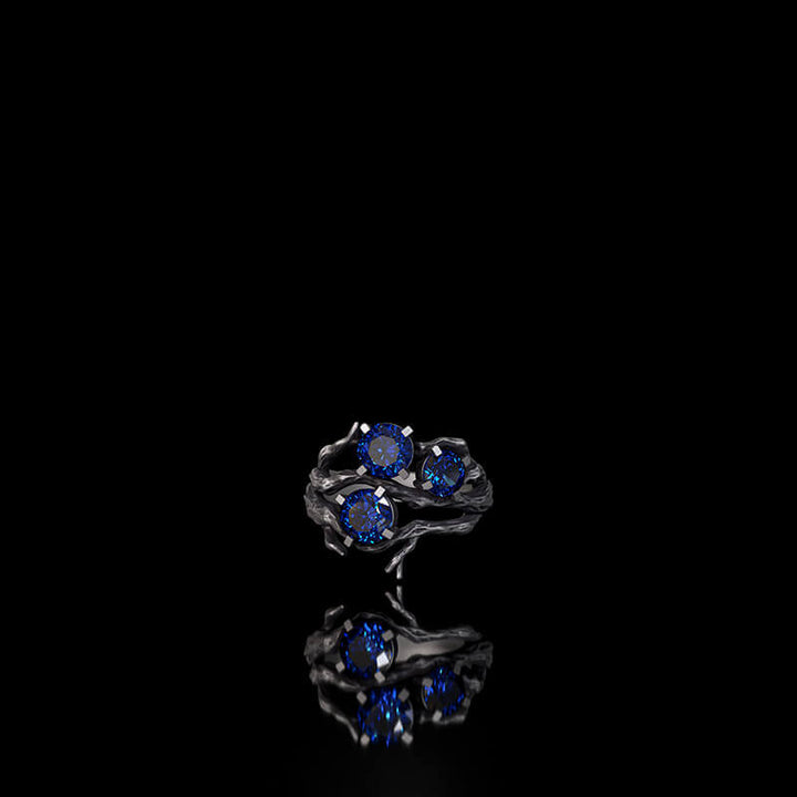 Withered Branch Zircon Sterling Silver Ring | RoyalLuster.com