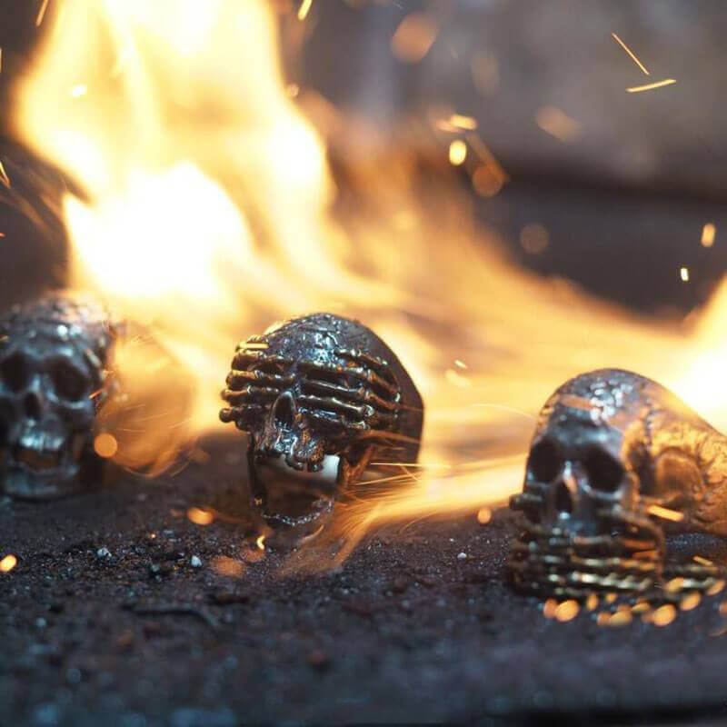 Z Evil 925 Sterling Silver Skull Ring