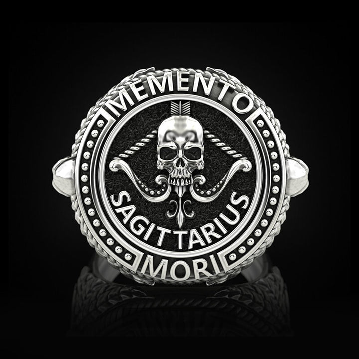 Zodiac Signs 925 Sterling Silver Skull Ring