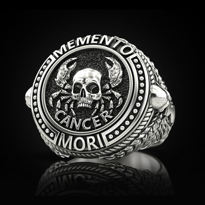 Zodiac Signs 925 Sterling Silver Skull Ring