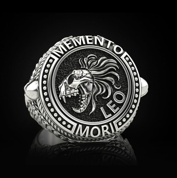 Zodiac Signs 925 Sterling Silver Skull Ring